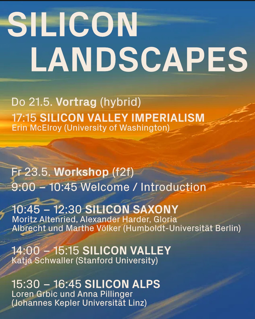Workshop Silicon Landscapes - Programm